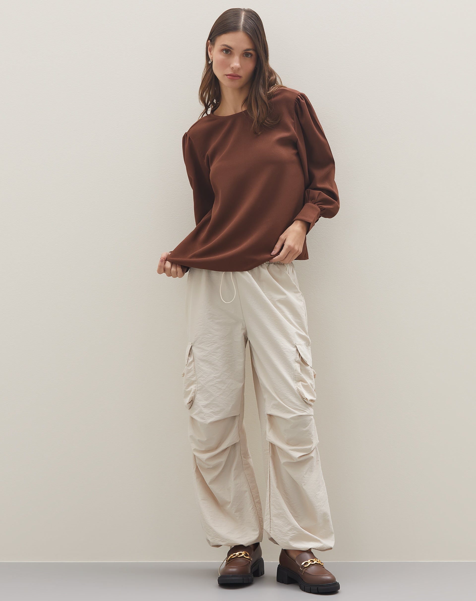 MOCASSIM CHUNKY COM CORRENTE DE METAL - CAFE