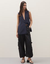 Sandália Mule Salto Grosso Bico Quadrado - Preto