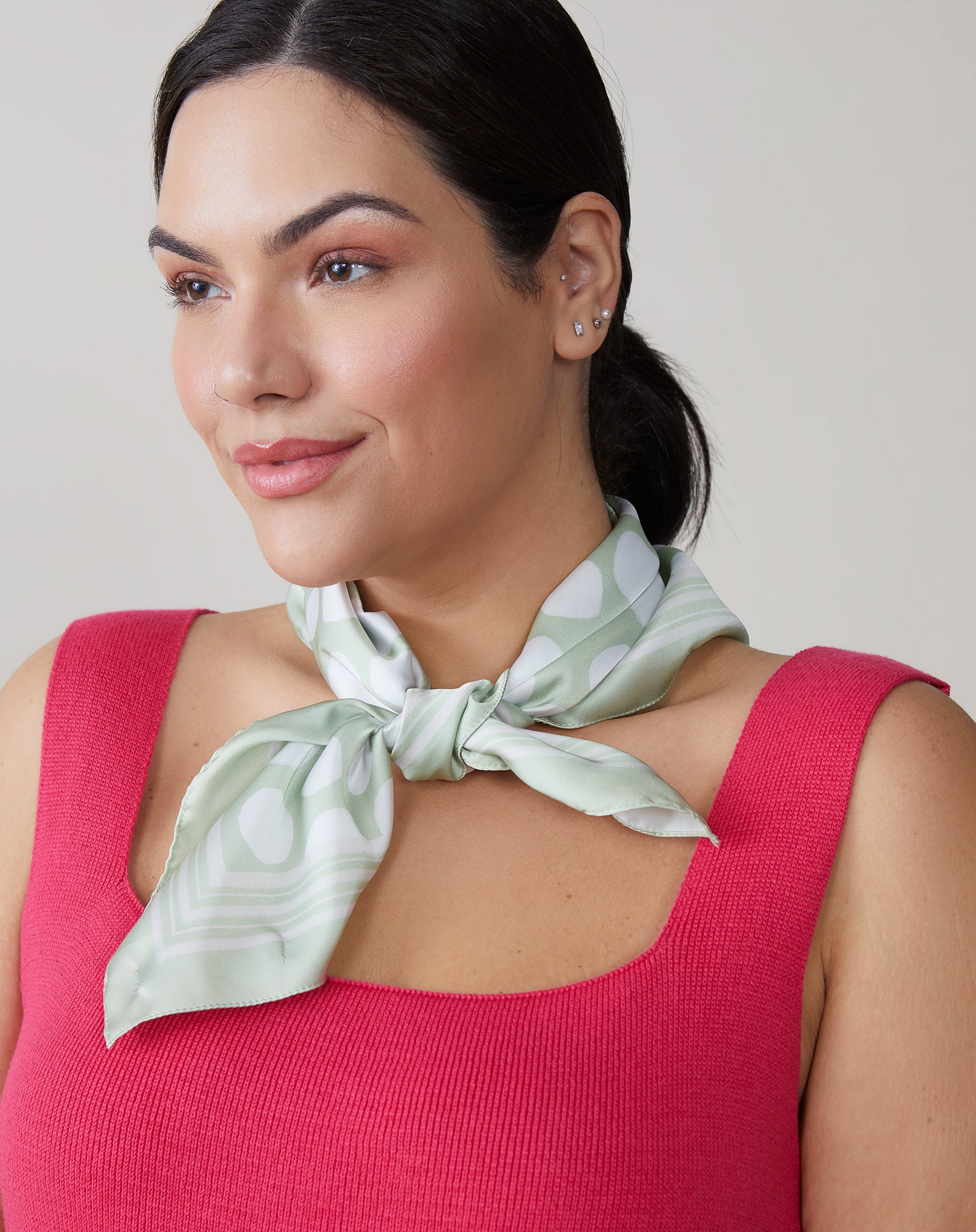 Lenço Quadrado Acetinado - Scarf Poa Fresh Green