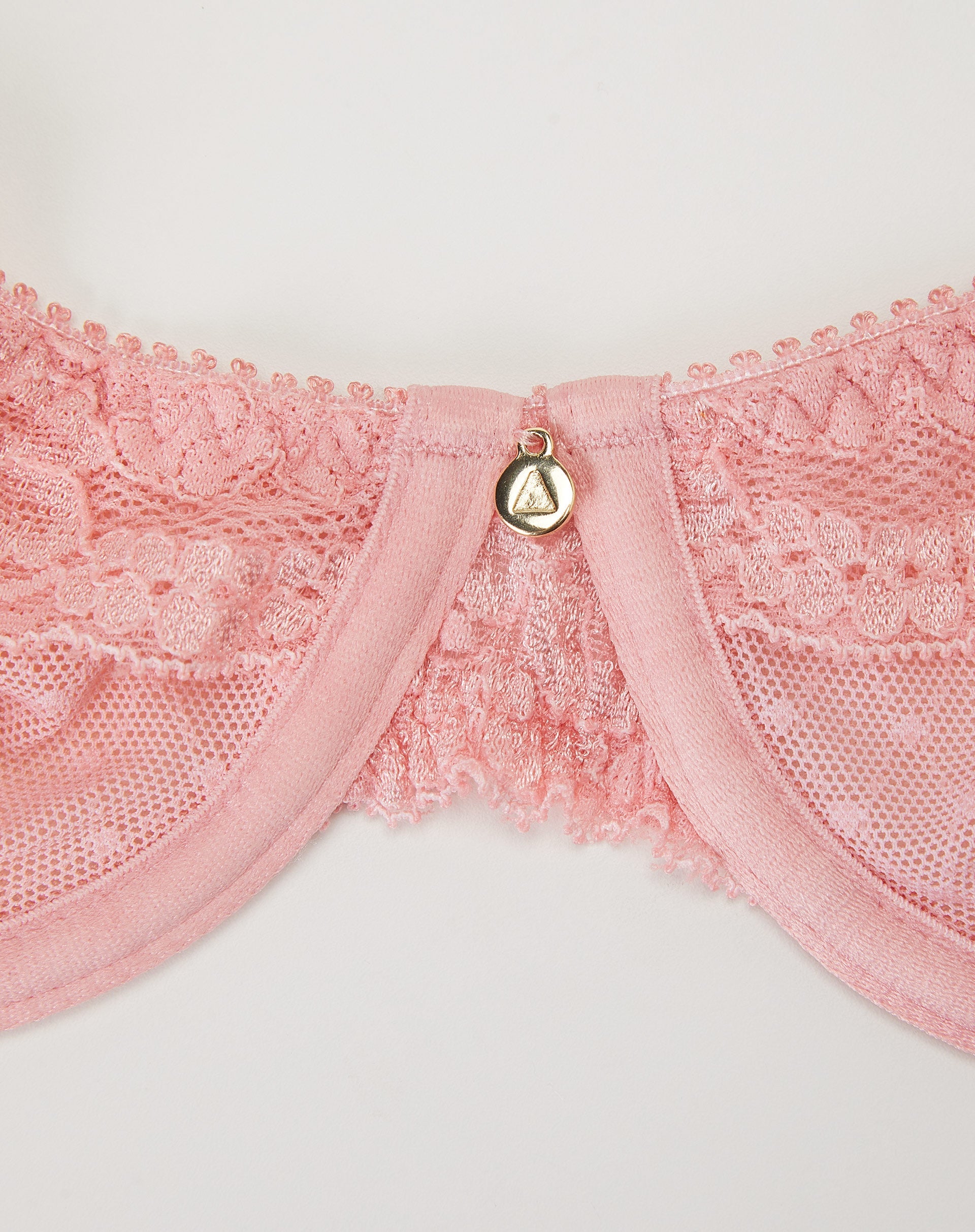 Sutiã Meia Taça Babado Renda - Rosa