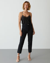 Calça Mom de Sarja - Preto