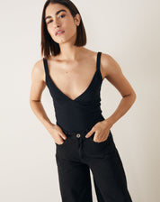 Calça Sarja Wide Básica - Preto