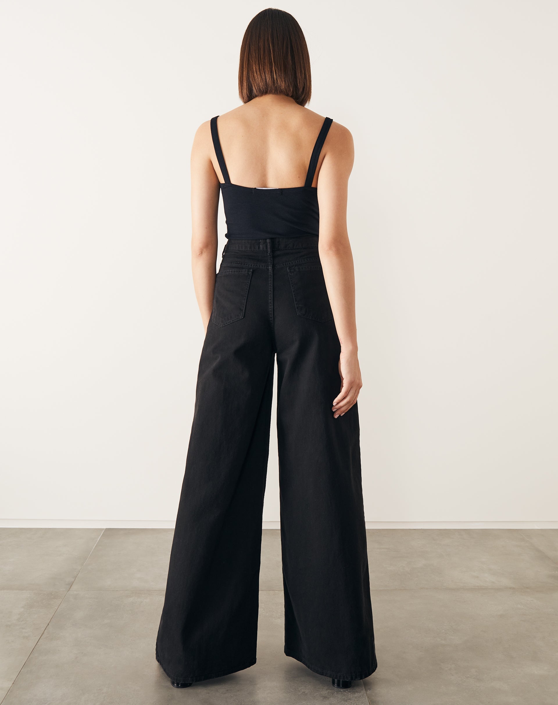 Calça Sarja Wide Básica - Preto