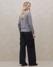 Cardigan Curto de Tricot - Cinza