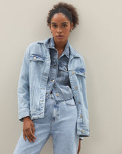 Jaqueta Cropped Jeans - Azul Claro