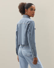 Jaqueta Cropped Jeans - Azul Claro