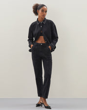 Jaqueta com Strass Jeans - Preto