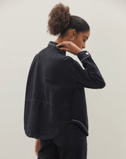 Jaqueta com Strass Jeans - Preto