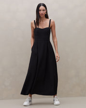 Vestido Alfaiataria com Pregas - Preto