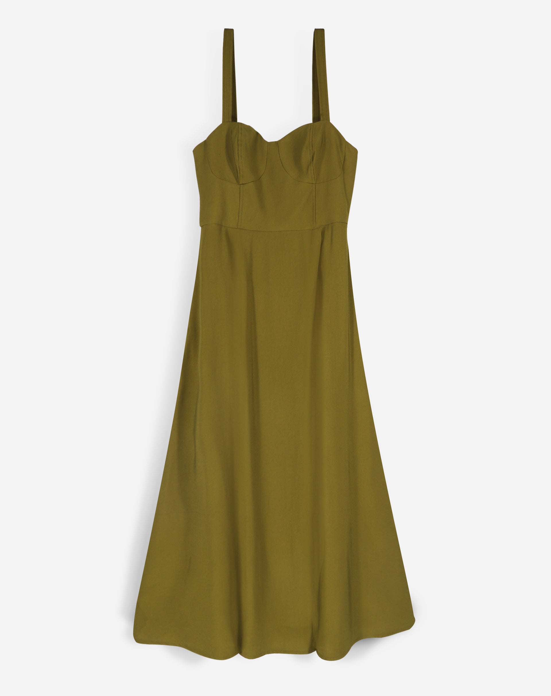 Vestido Alfaiataria com Pregas - Verde Militar