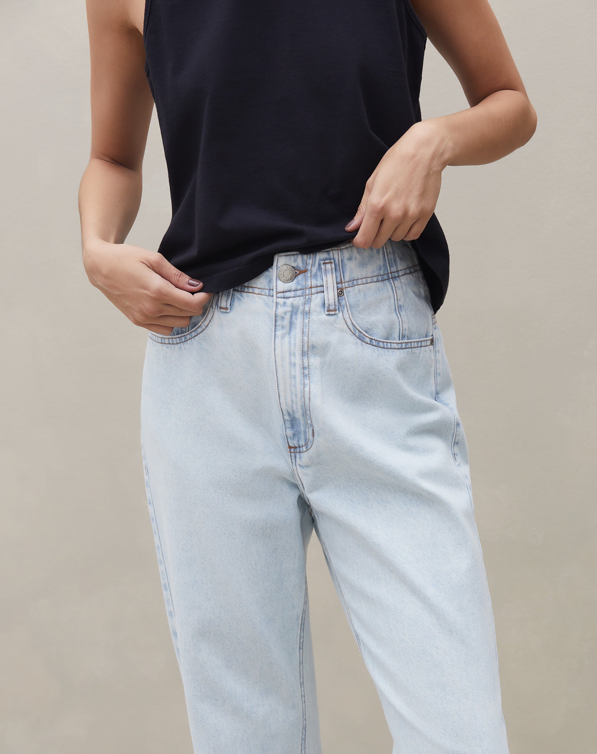 Calça Reta Jeans - Azul Claro