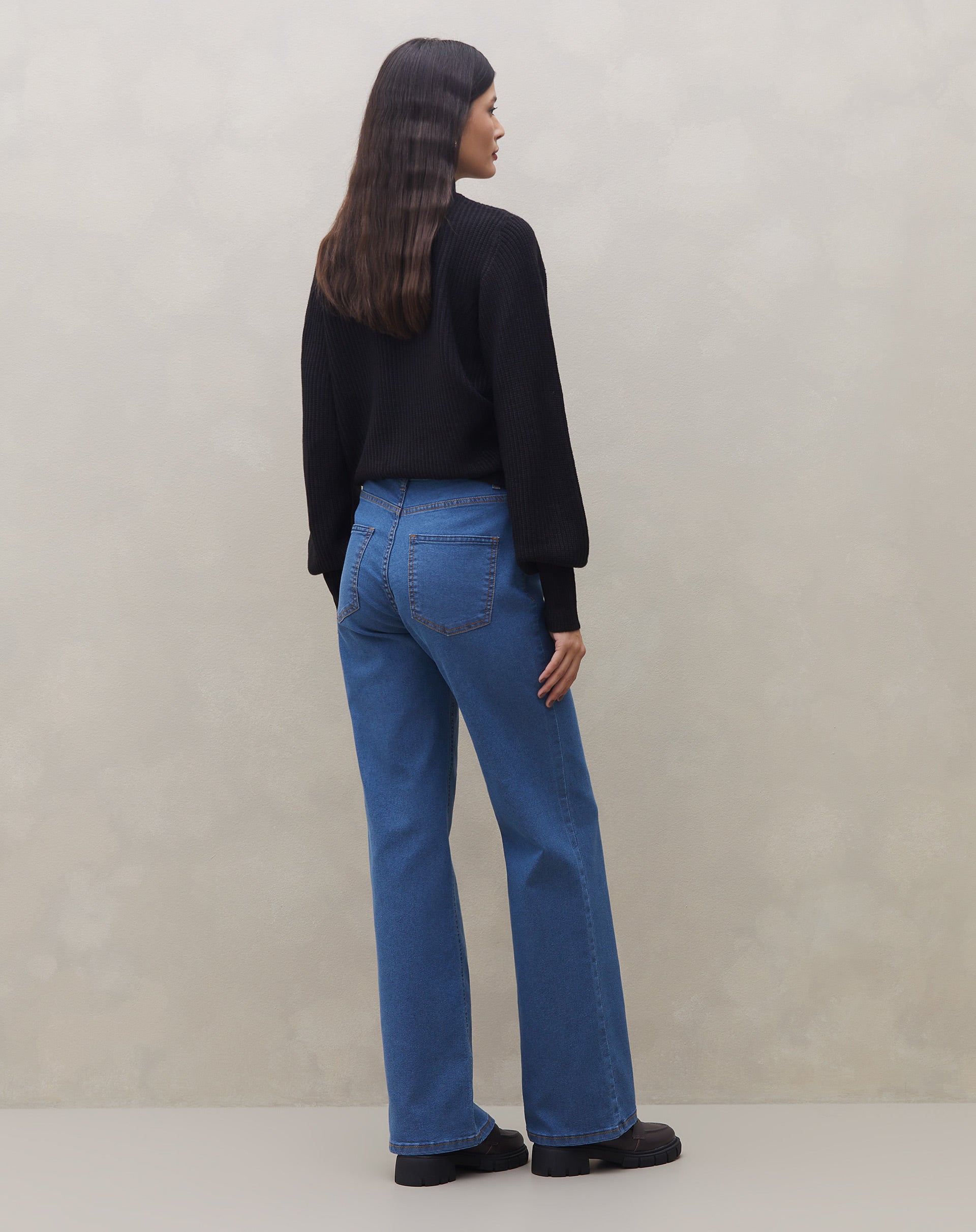 Calça Bootcut Jeans - Azul Médio