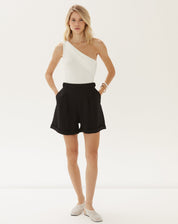 Shorts Alfaiataria com Barra Dobrada - Preto