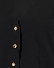 Colete Alfaiataria Decote V - Preto