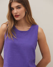 Regata Decote Redondo de Tweed - Roxo