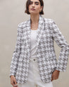 Blazer Alongado Pied de Poule - Cinza