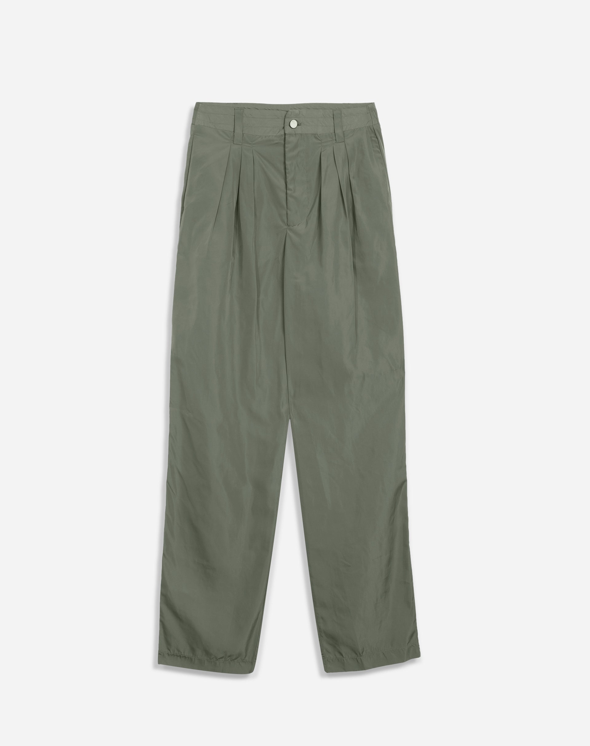 Calça Reta de Pregas Alfaiataria - Verde Militar