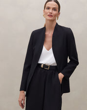 Blazer Alongado sem Lapela - Preto