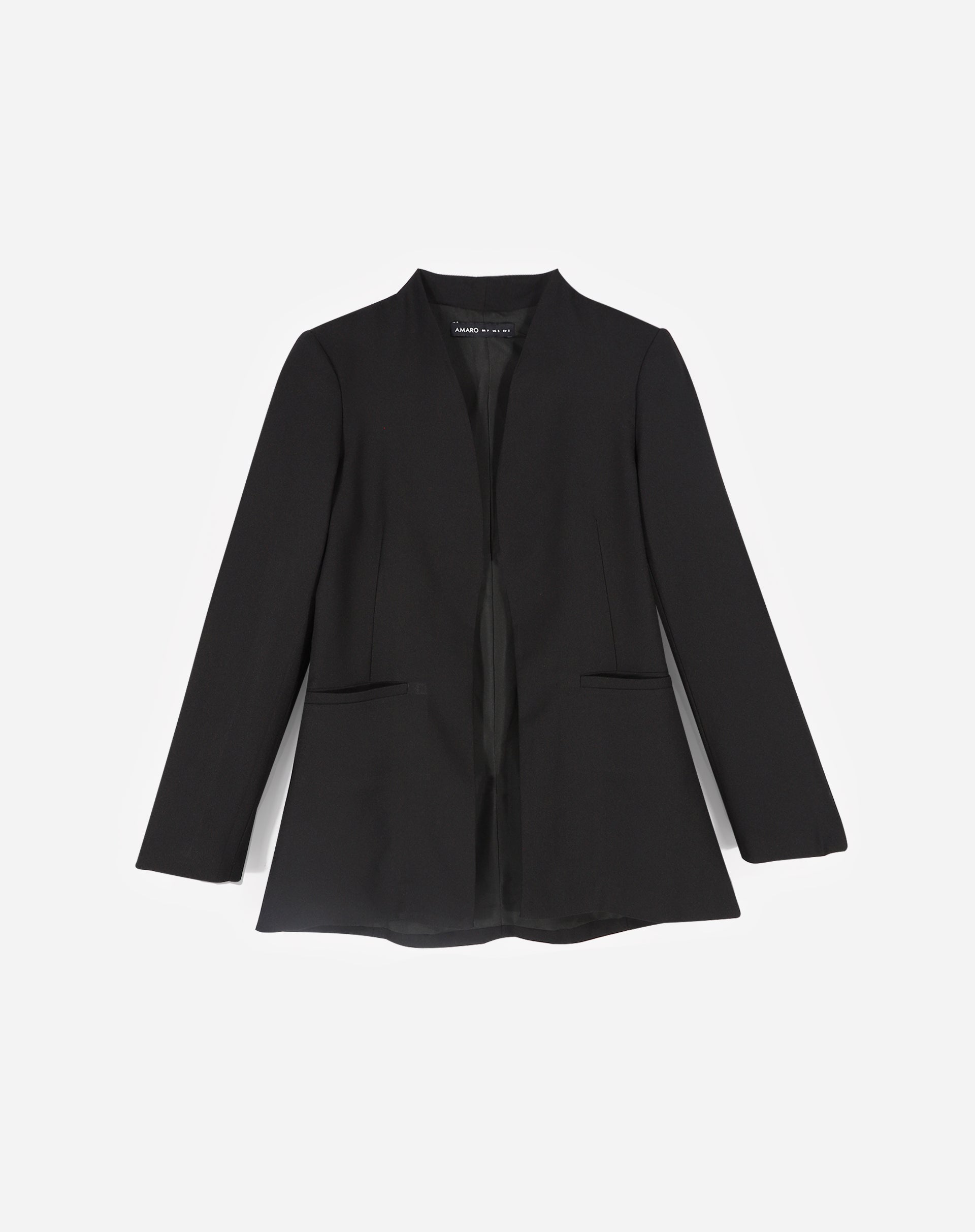 Blazer Alongado sem Lapela - Preto