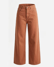 Calça Wide Leg de Sarja - Ocre