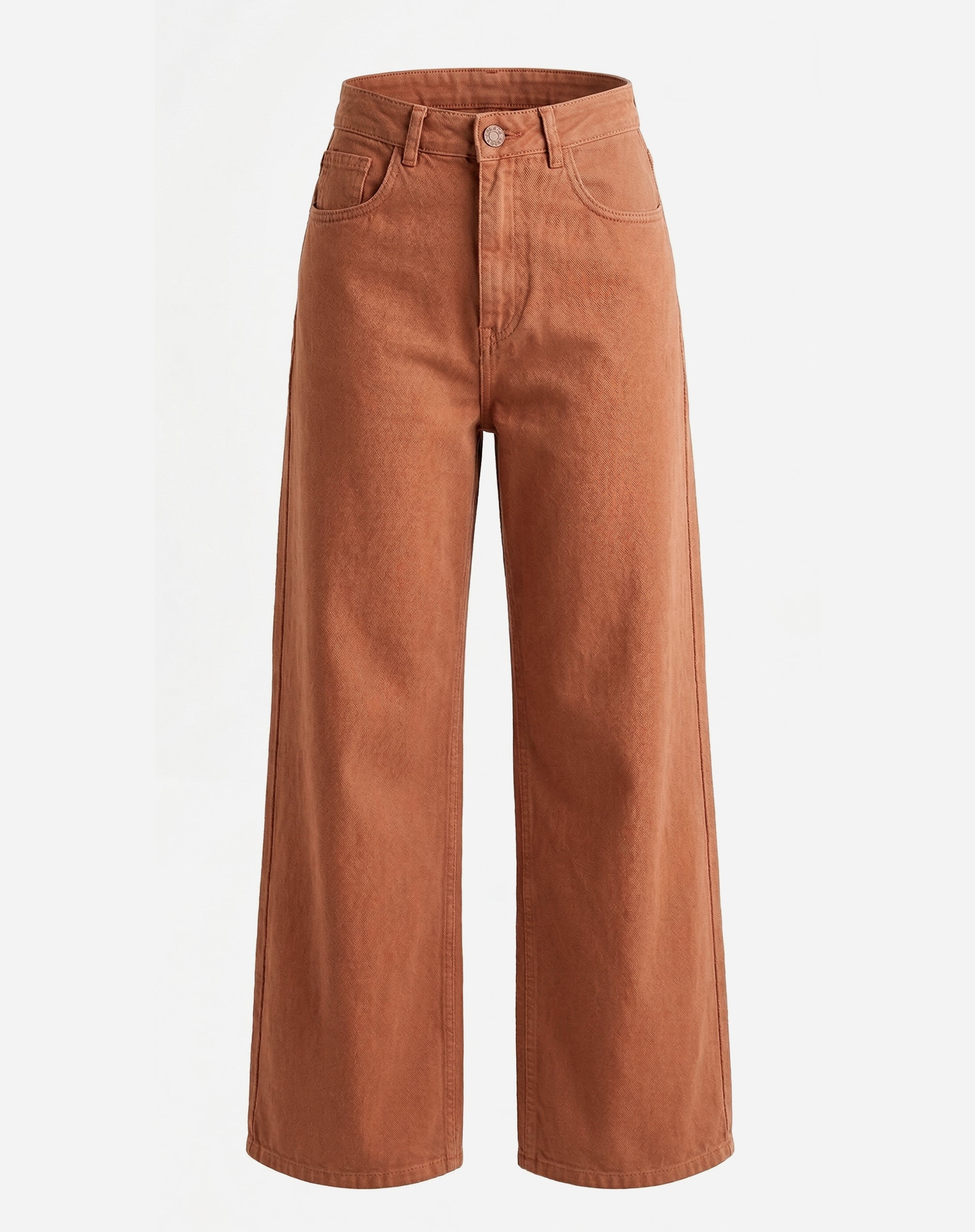Calça Wide Leg de Sarja - Ocre