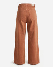 Calça Wide Leg de Sarja - Ocre