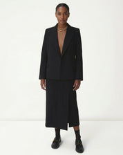 BLAZER SLIM ABOTOAMENTO DUPLO ALFAIATARIA - PRETO
