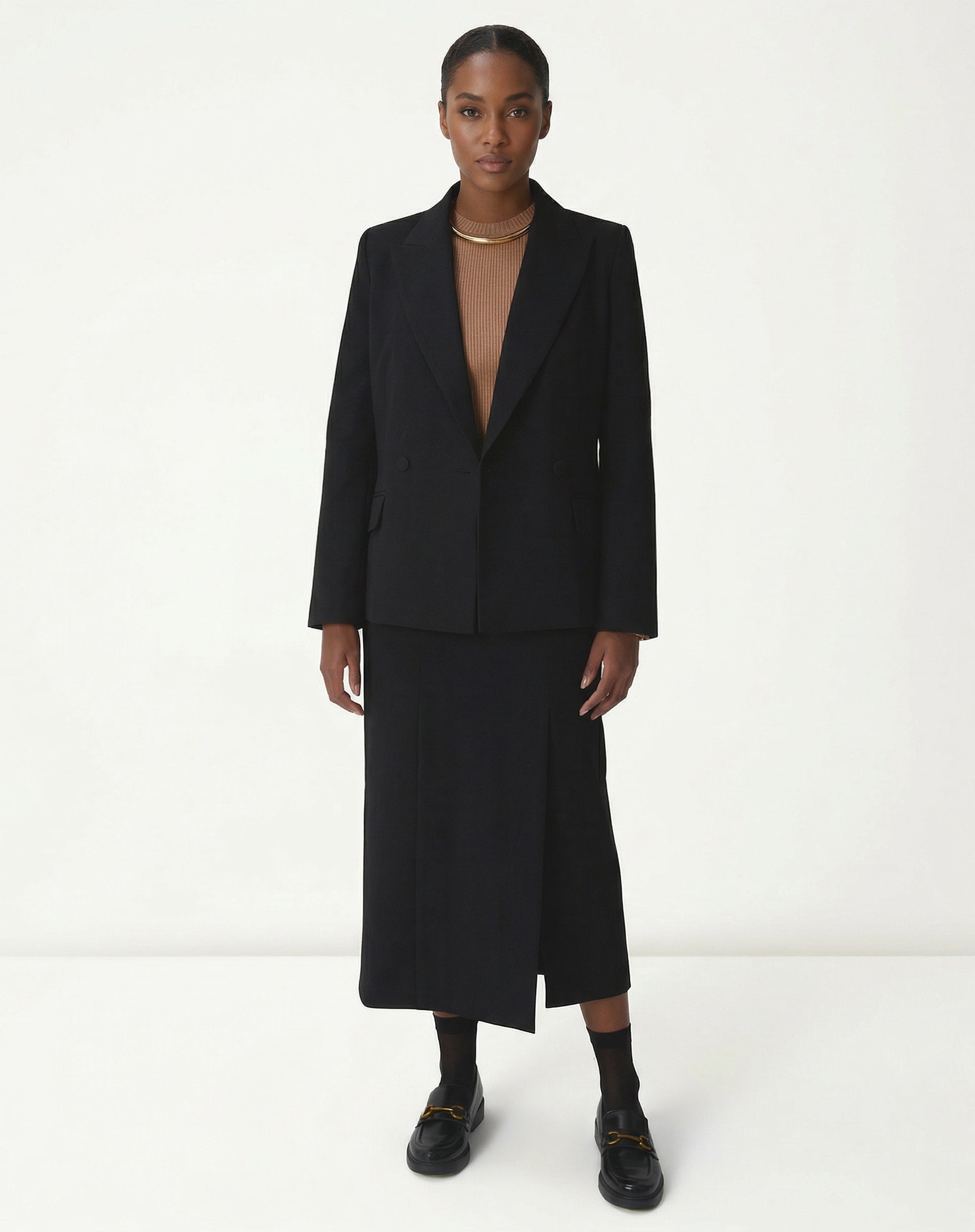 BLAZER SLIM ABOTOAMENTO DUPLO ALFAIATARIA - PRETO