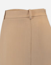 Saia Midi com Fendas Alfaiataria - Bege