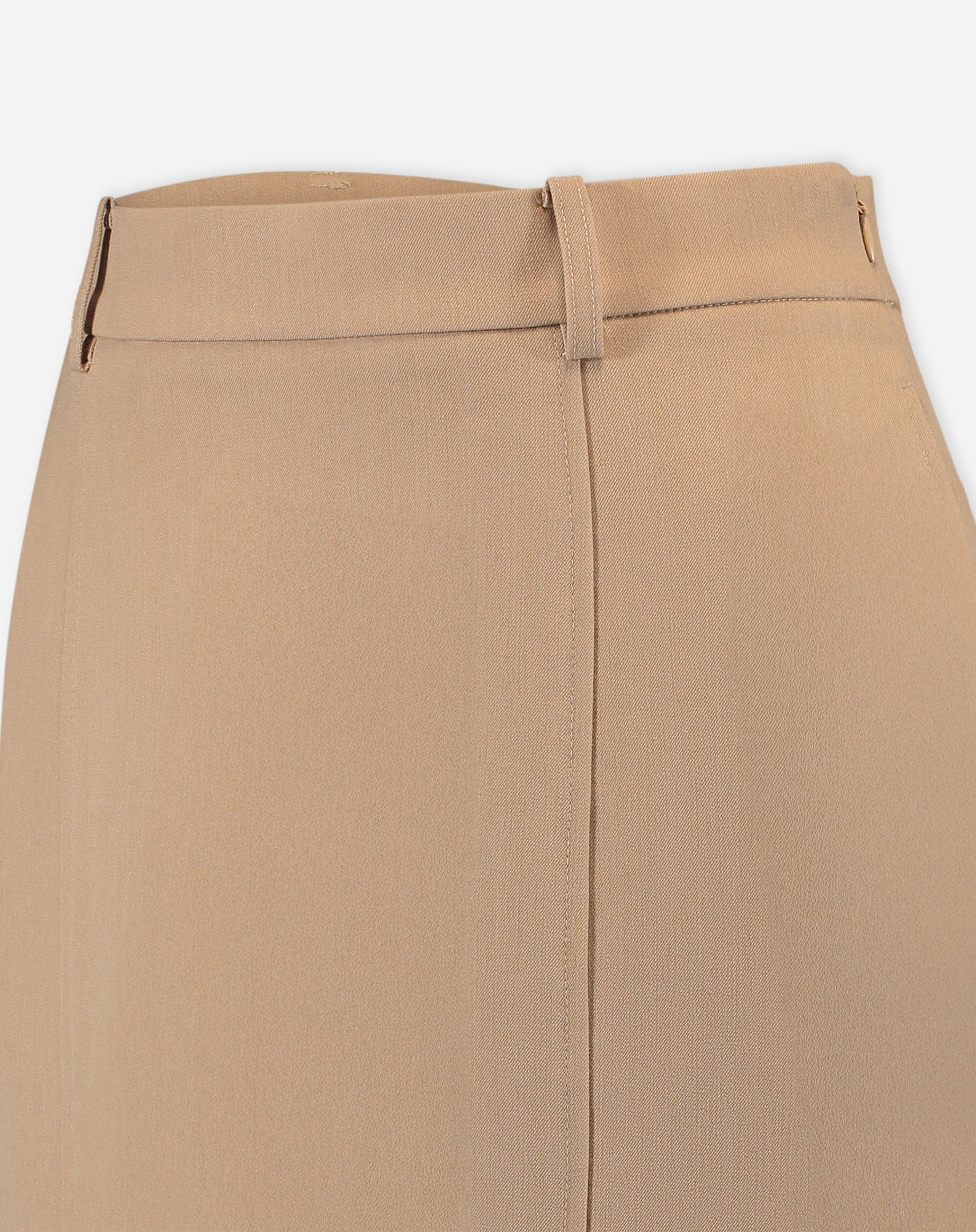 Saia Midi com Fendas Alfaiataria - Bege