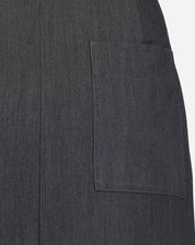 Saia Midi com Fendas Alfaiataria - Cinza