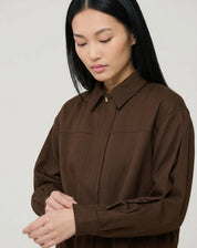 CASACO COM PUNHO LARGO - MARROM