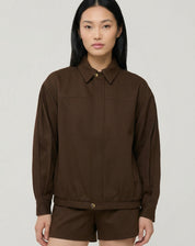 CASACO COM PUNHO LARGO - MARROM