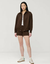 CASACO COM PUNHO LARGO - MARROM