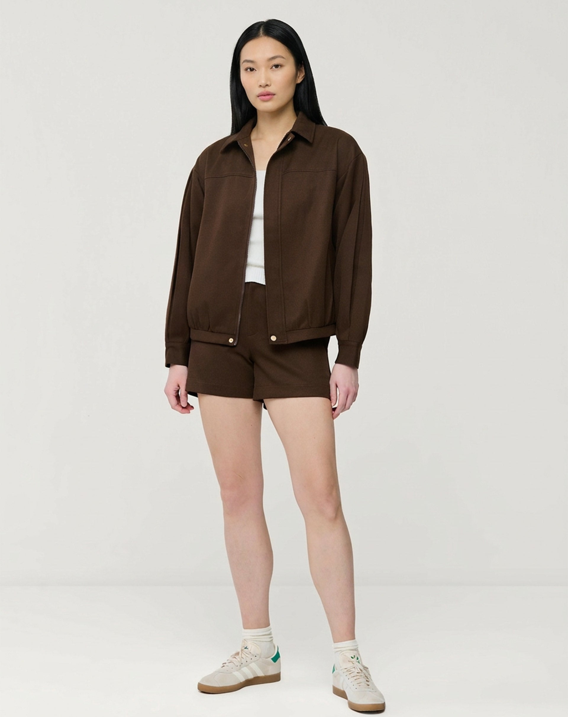 CASACO COM PUNHO LARGO - MARROM