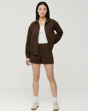 SHORTS CINTURA MÉDIA - MARROM