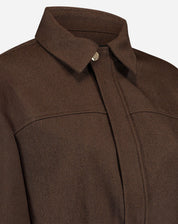 CASACO COM PUNHO LARGO - MARROM