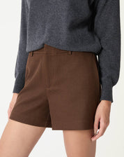 Shorts Cintura Média - Marrom