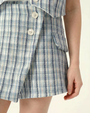 SHORTS FRENTE TRANSPASSADA DE ALFAIATARIA - AZUL