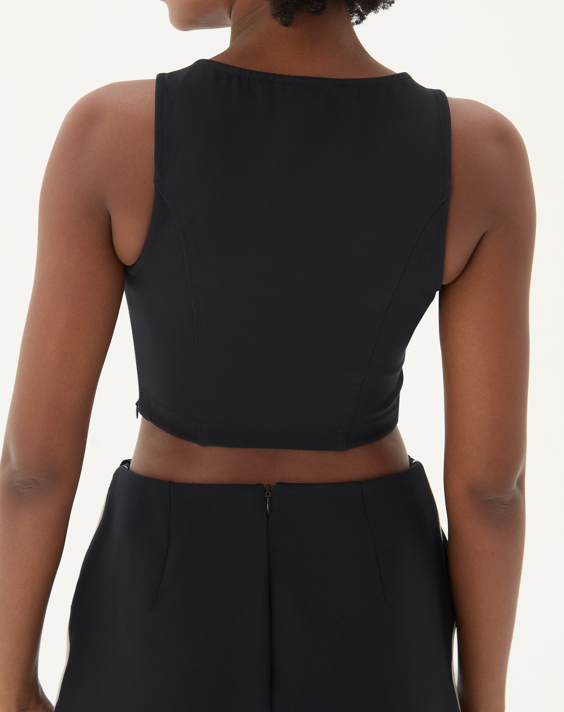 Blusa Decote V com Alças Alfaiataria - Preto