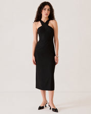 VESTIDO ALÇAS TRANSPASSADAS DE ALFAIATARIA - PRETO