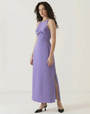 VESTIDO COM DECOTE HALTER E MOULAGE - ROXO