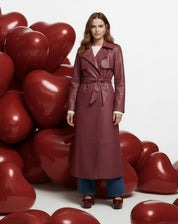 TRENCH COAT COM CINTO PU - VINHO