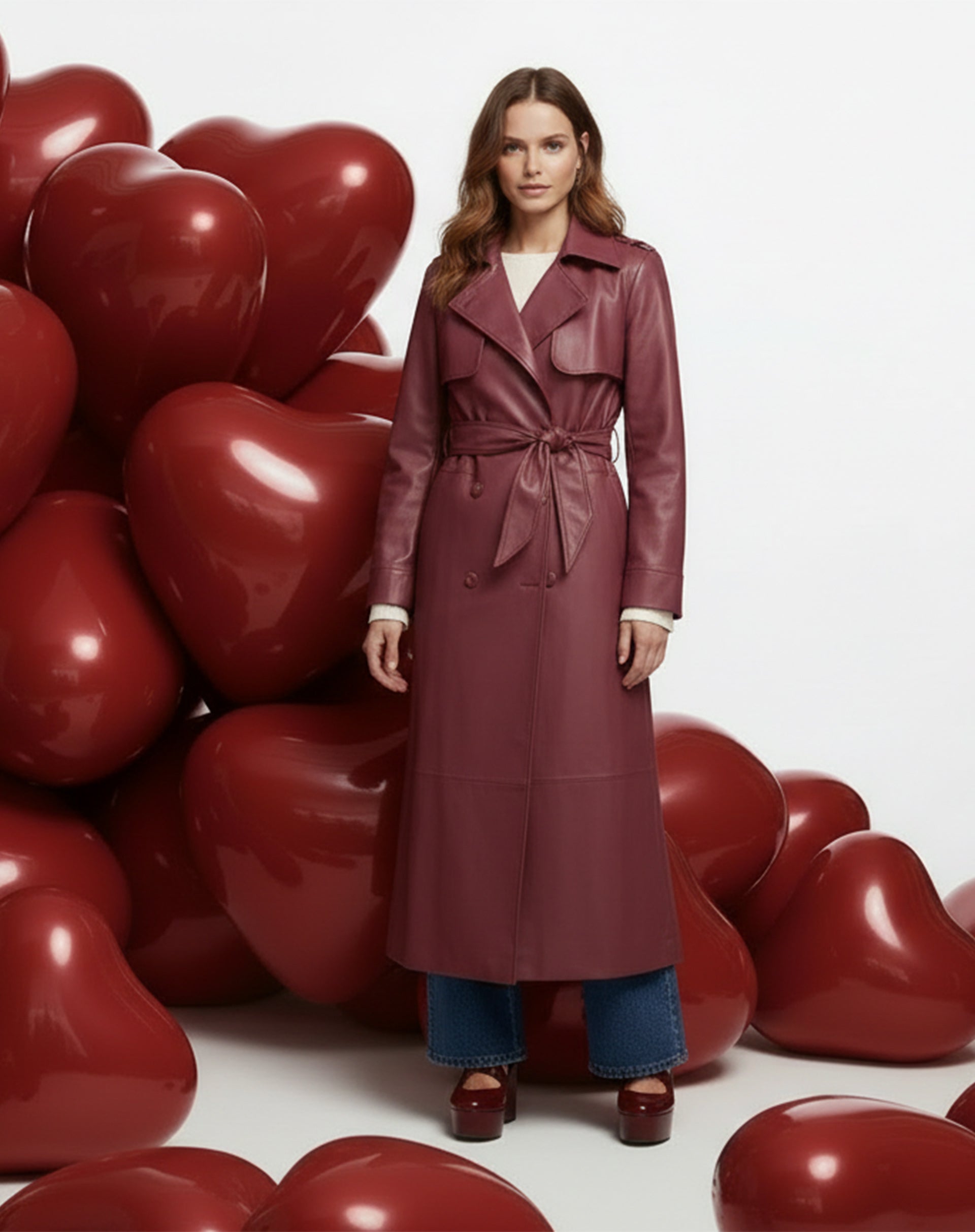 TRENCH COAT COM CINTO PU - VINHO