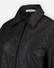 Jaqueta Quadrada Cobra Pu - Preto