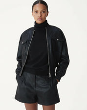 JAQUETA BOMBER METALIZADA - PRETO