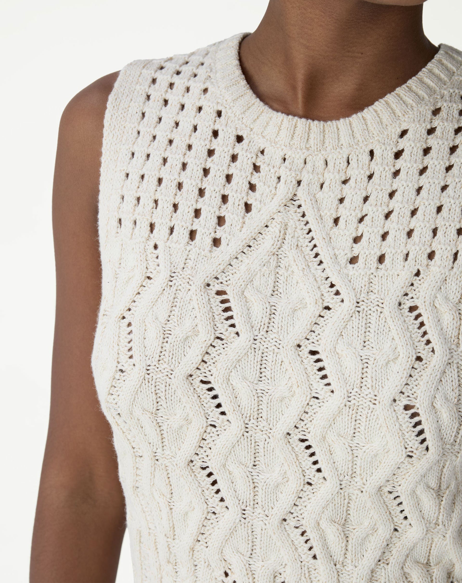 REGATA TRICOT PONTO DIFERENCIADO - BEGE