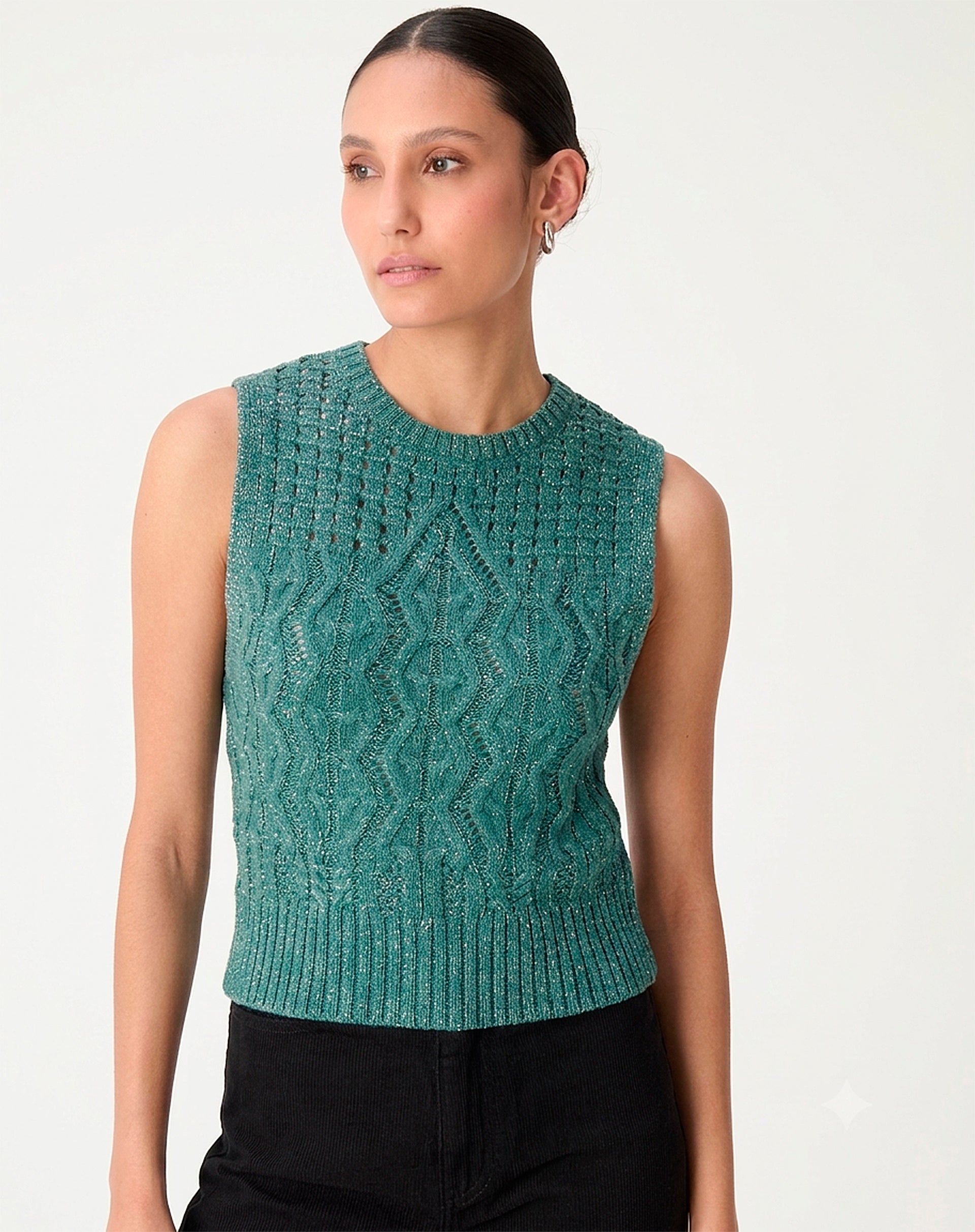 Regata Tricot Ponto Diferenciado - Verde
