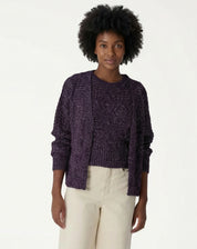 Cardigan Tricot Ponto Diferenciado - Roxo