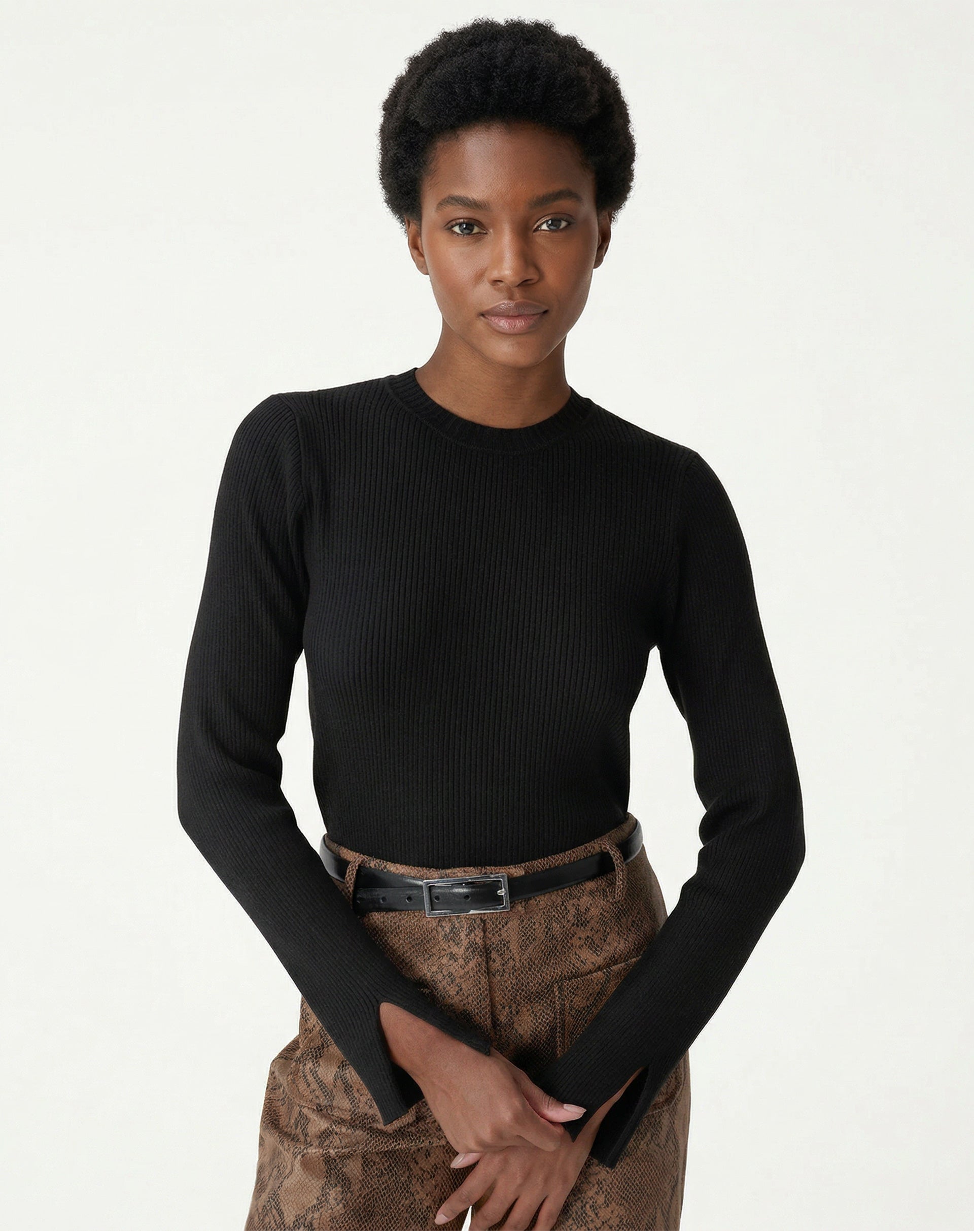 SUÉTER TRICOT GOLA CARECA - PRETO